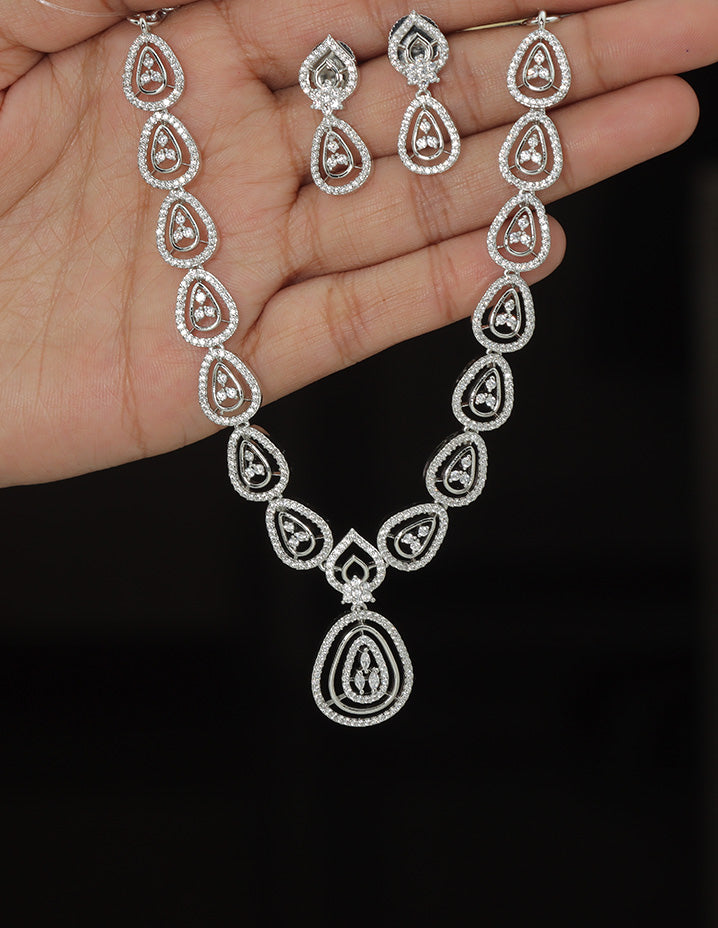Designer Zirconia Crystal Elegance Necklace Set