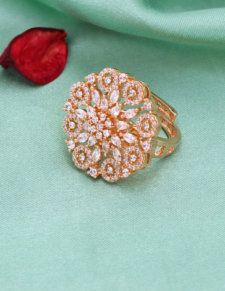 Zirconia Gold Polish Finger Ring