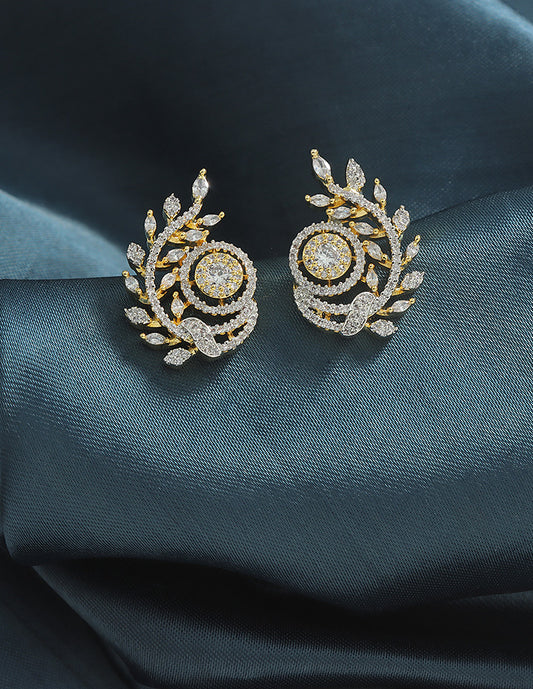 Designer Zirconia Floral Stud Earrings