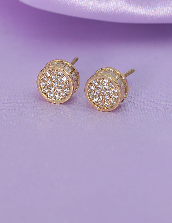 Designer Classic Crystal Circle Stud Earrings