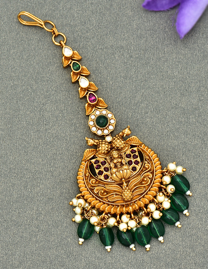 Antique Kempu Maang Tikka
