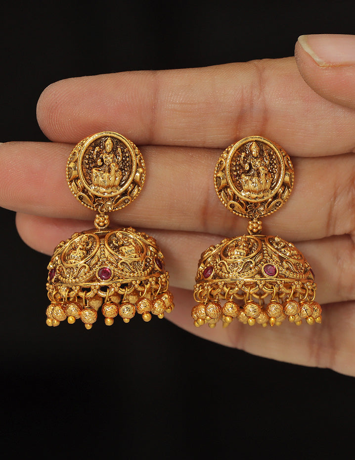 Designer Matt Kempu lakshmi Devi Jhumka Earrings
