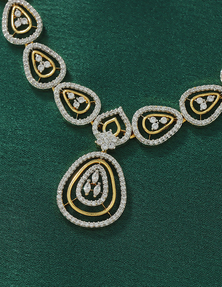 Designer Zirconia Crystal Elegance Necklace Set
