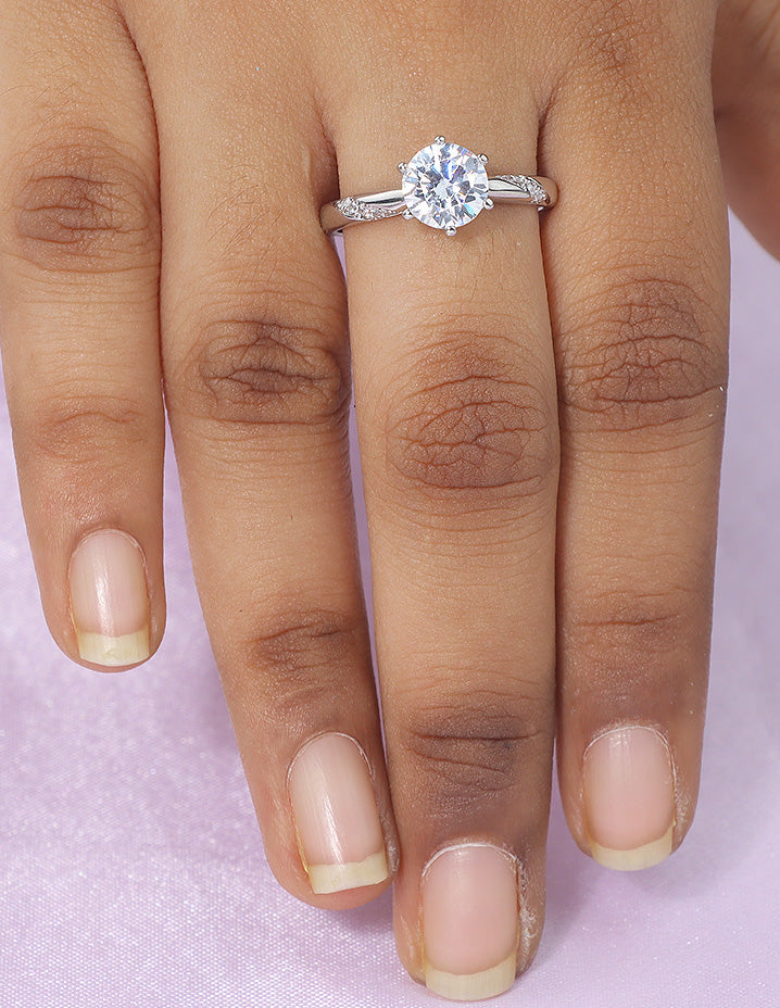 Designer Zirconia Solitaire Adjustable Finger Ring