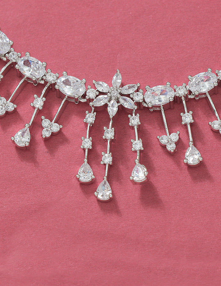 Designer Zirconia Crystal Elegance Necklace Set