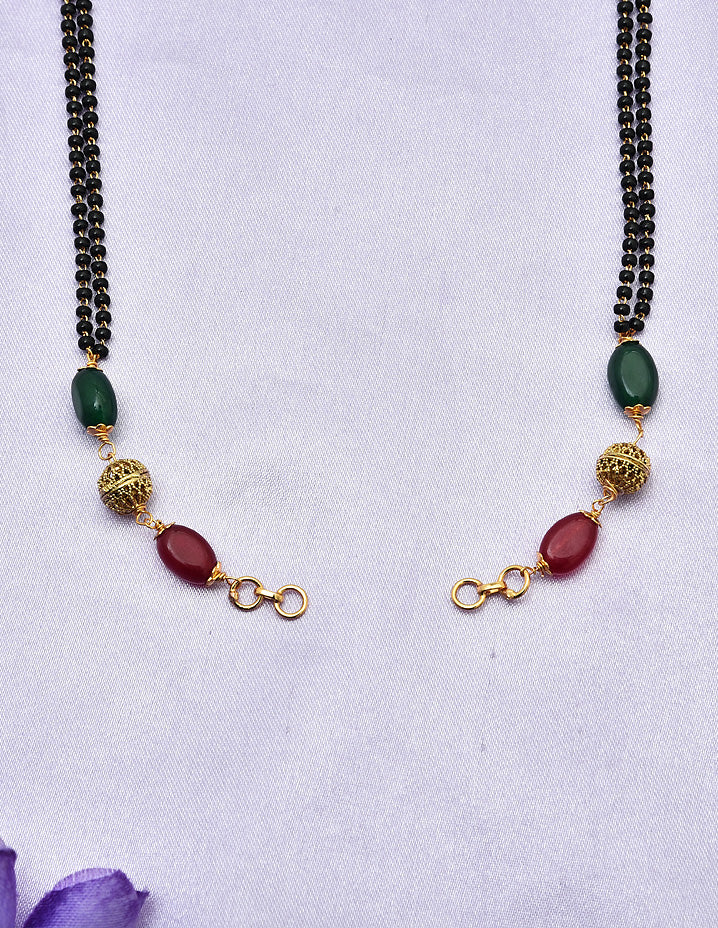 Designer Black Bead Pendent Attachable Mangalsutra Combo
