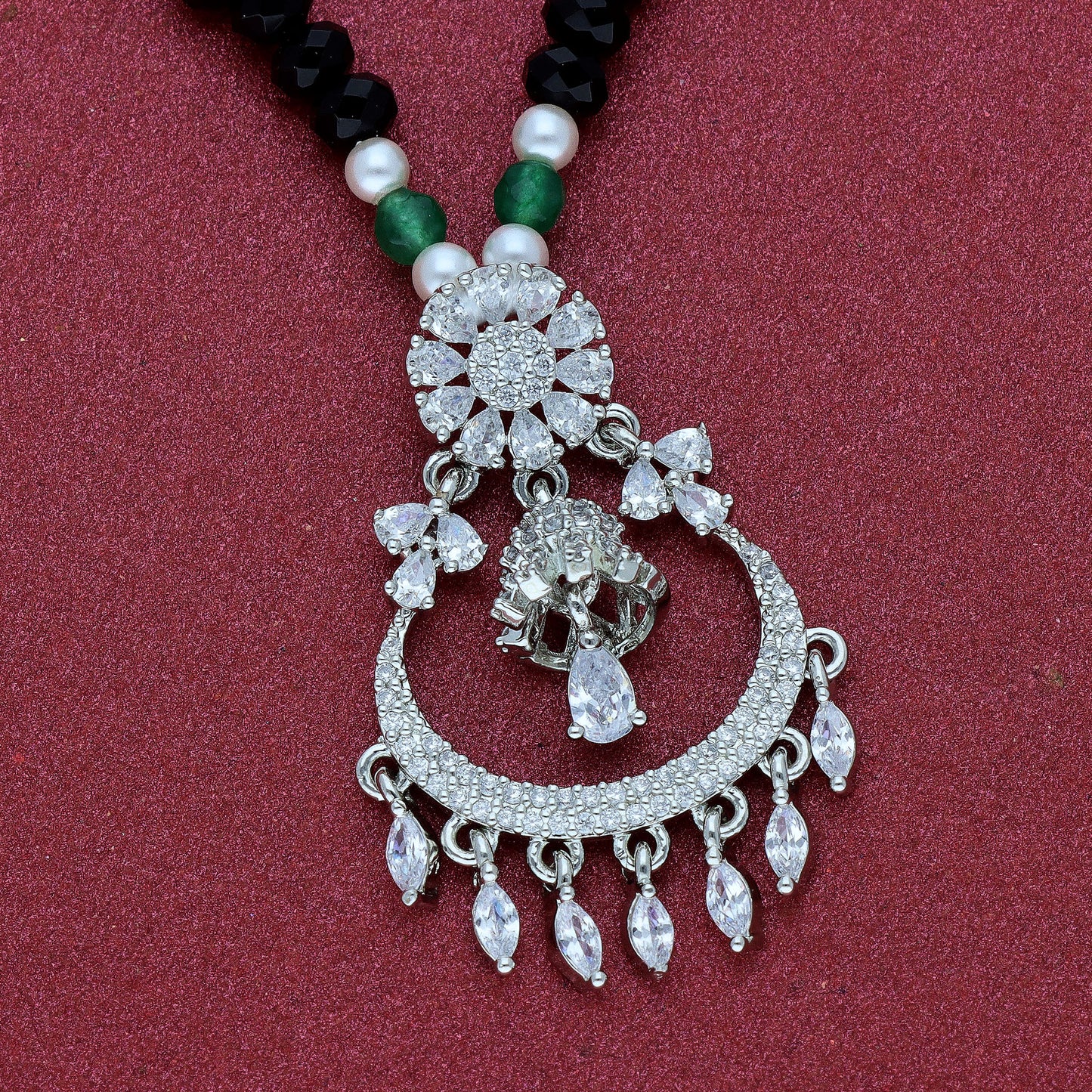 Zirconia Black Bead Mangalsutra