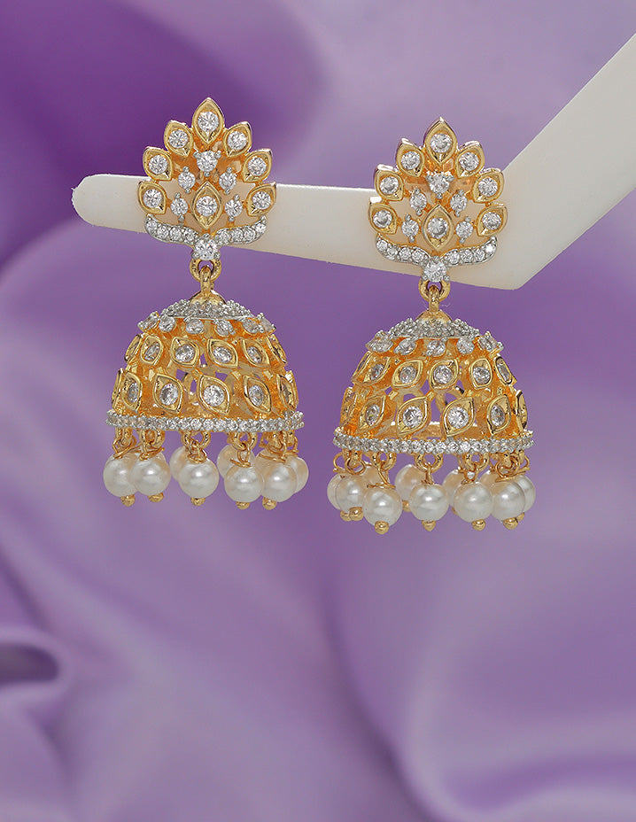 Designer Zirconia Floral Radiance Jhumka
