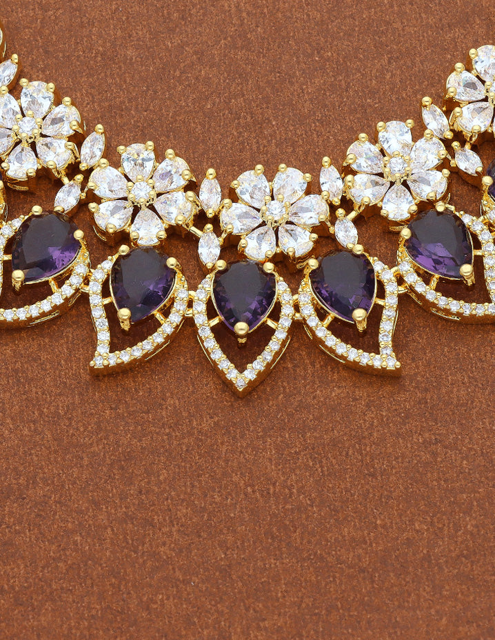 Zirconia Two Layered Designer Necklace Set