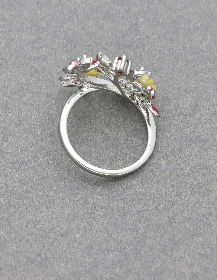 Designer Zircon Floral Finger ring