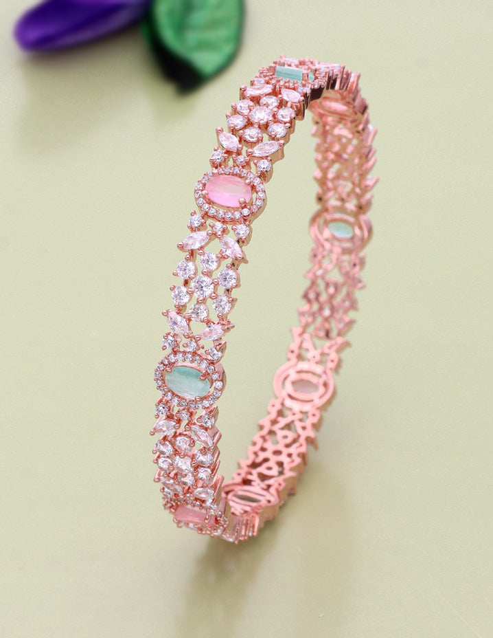 Zircon Kada Bangle zbgl10873/Rose Gold