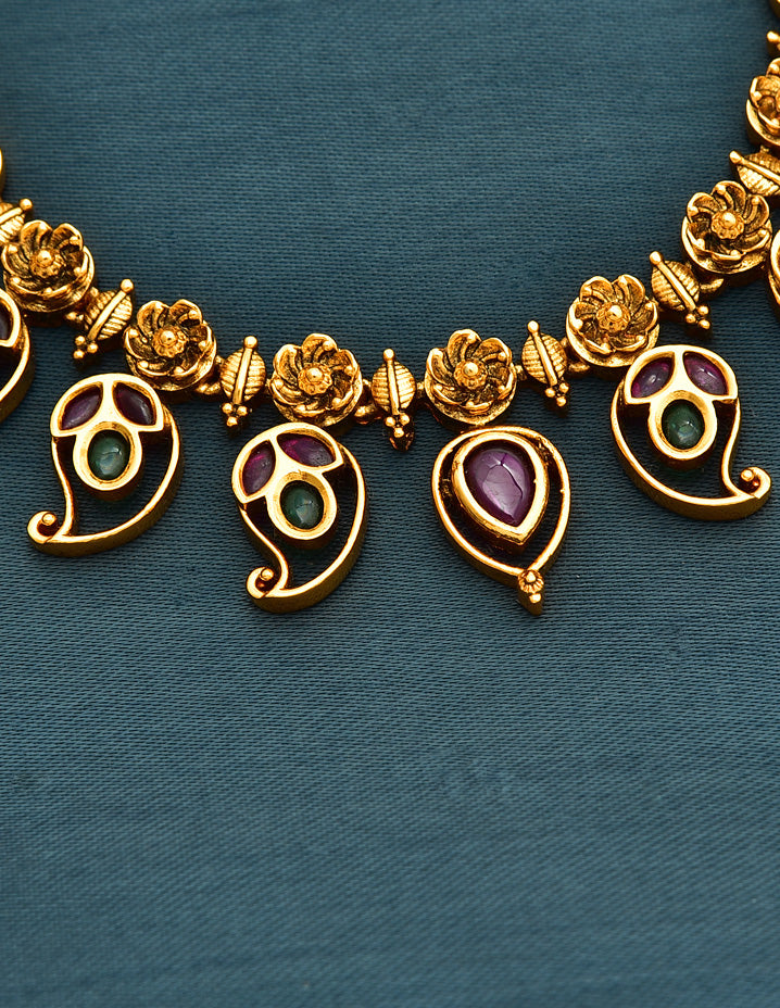 Antique Kempu Necklace Set 127977