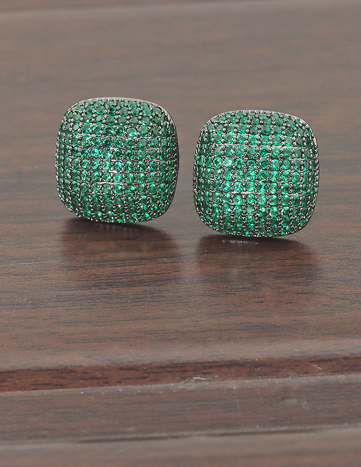 Designer Zirconia Black Polish Stud Earrings