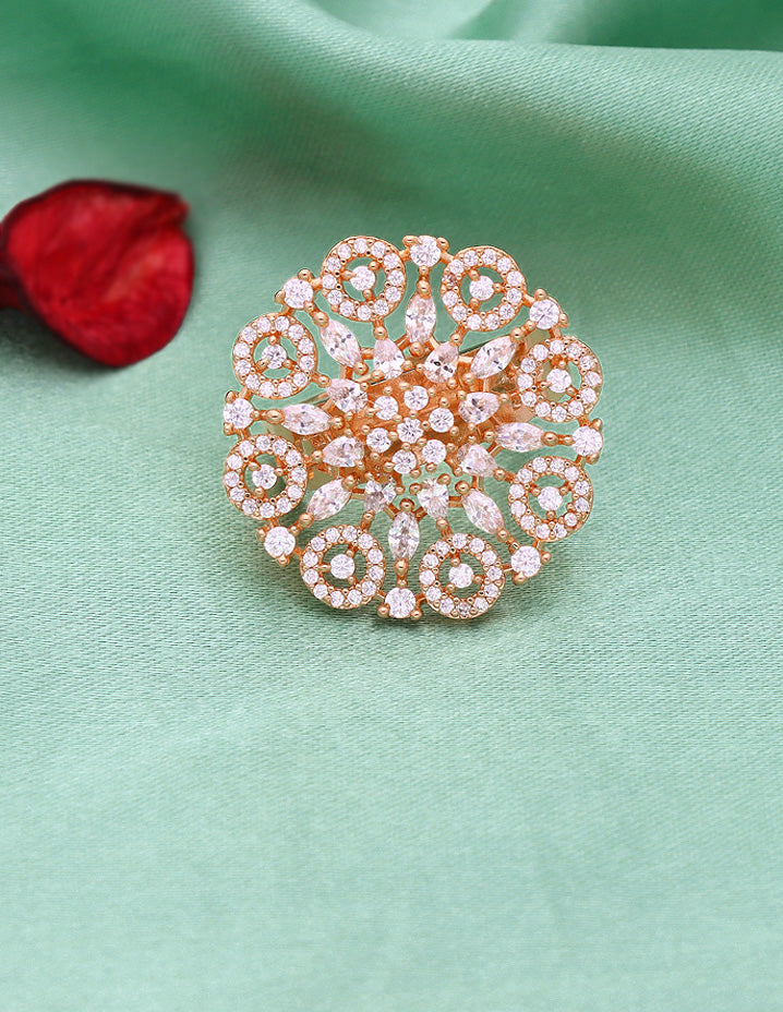 Zirconia Gold Polish Finger Ring
