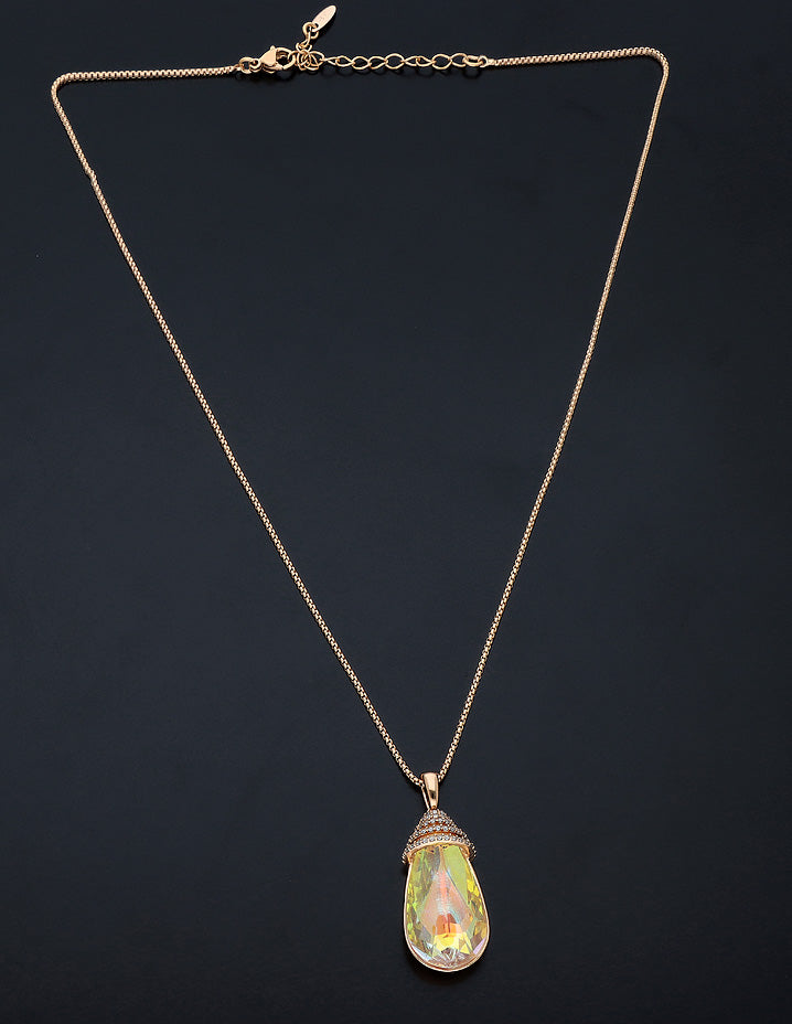 Swarovski Yellow and White Crystal Chain Pendant