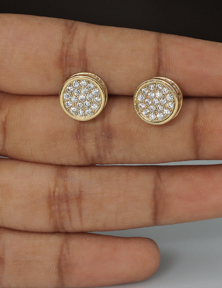 Designer Classic Crystal Circle Stud Earrings