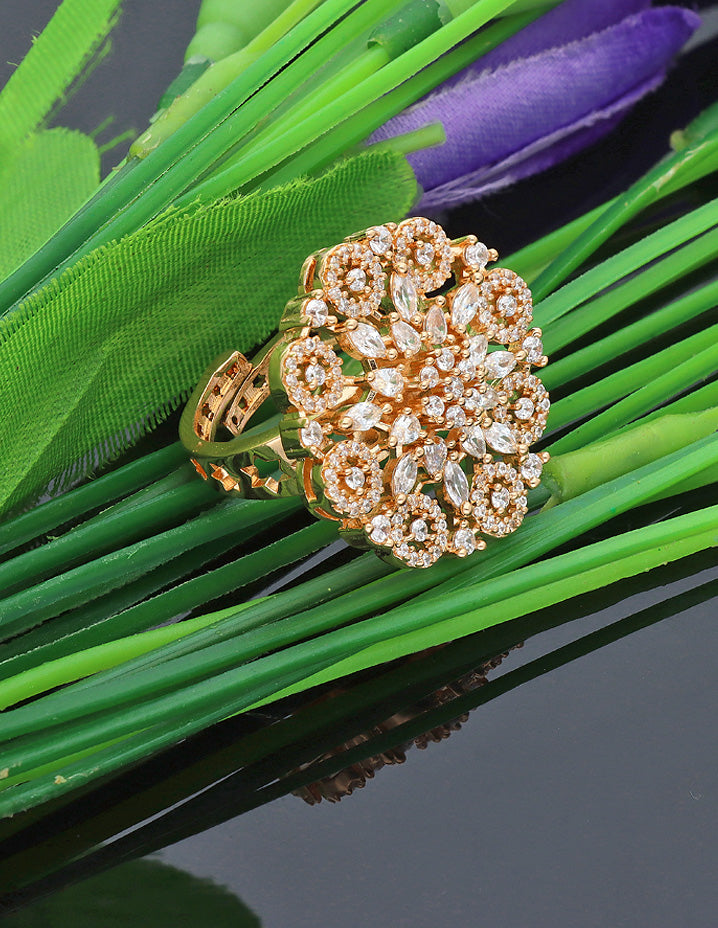 Zirconia Gold Polish Finger Ring
