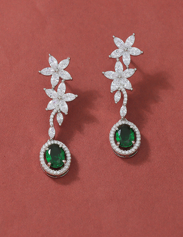 Designer Rhodium Polish Zirconia Necklace Set