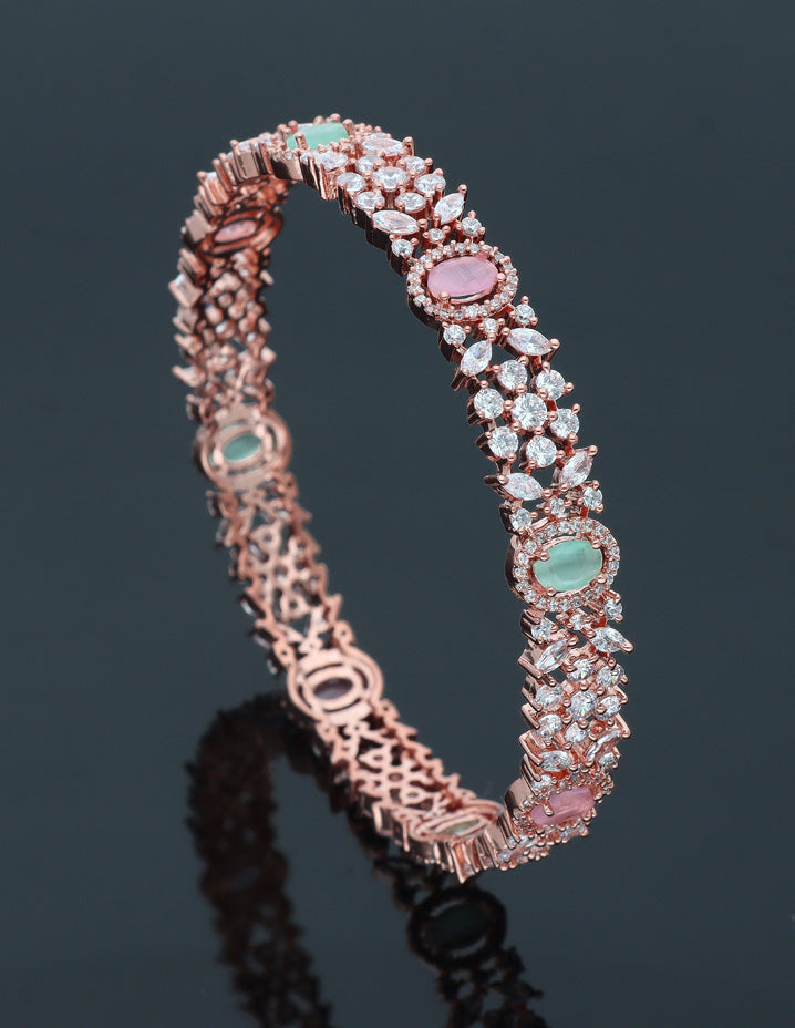 Zircon Kada Bangle zbgl10873/Rose Gold