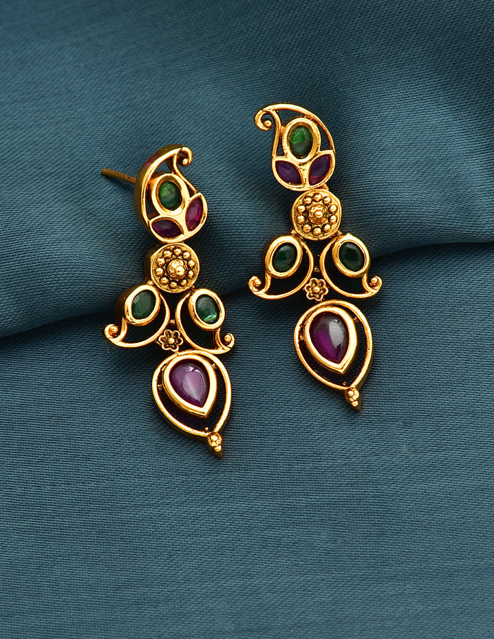 Antique Kempu Necklace Set 127977