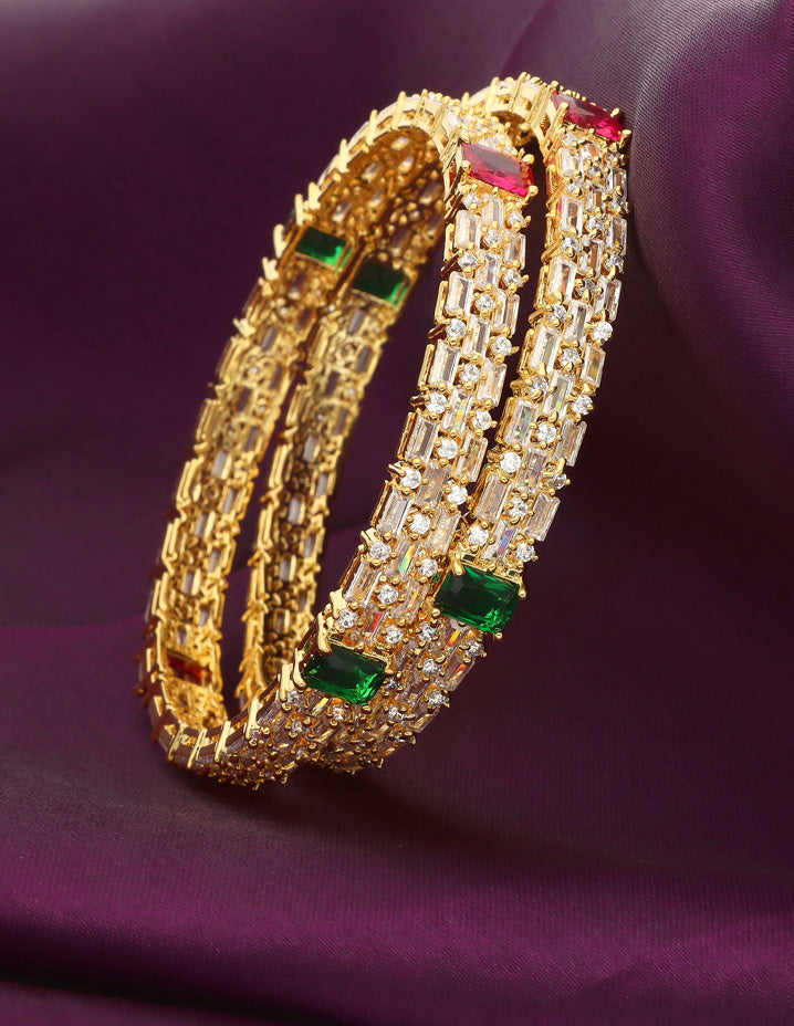 Designer Zircon Gold Plated Bangles ZBGL10936