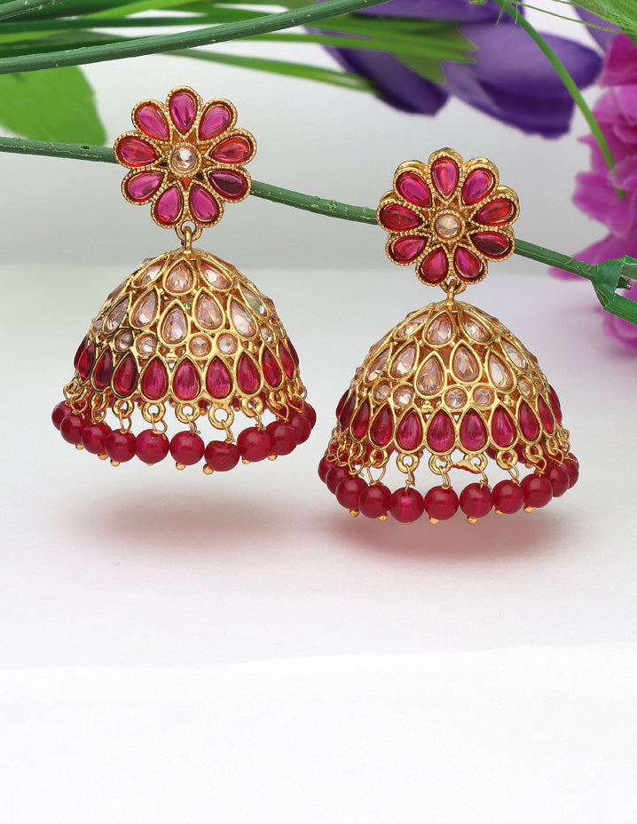 Designer Fancy Floral Jhumka Earrings