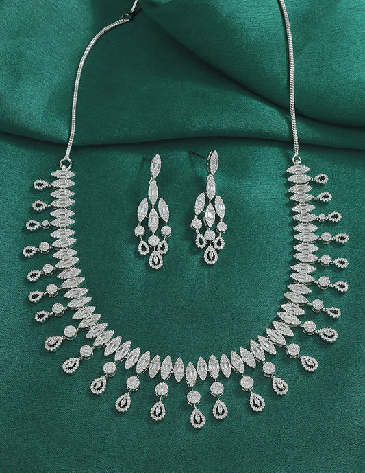 Designer Zirconia Crystal Elegance Necklace Set
