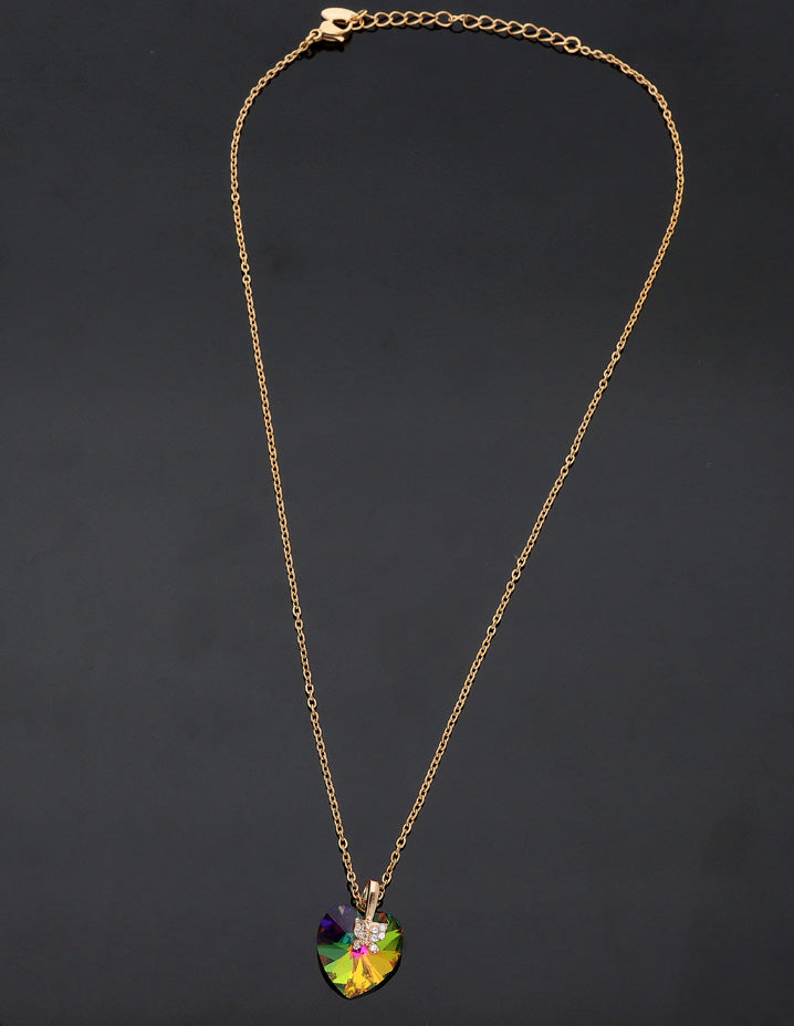 Swarovski Crystal Classic Multi-color Heart Chain Pendant