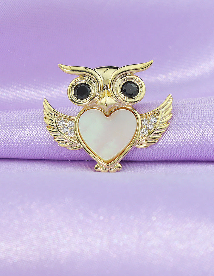 Designer Zirconia and MOP Brooch Combo