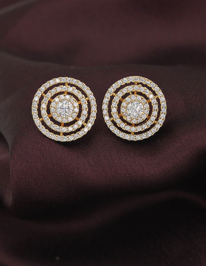 Designer Zirconia Sperical Stud Earrings