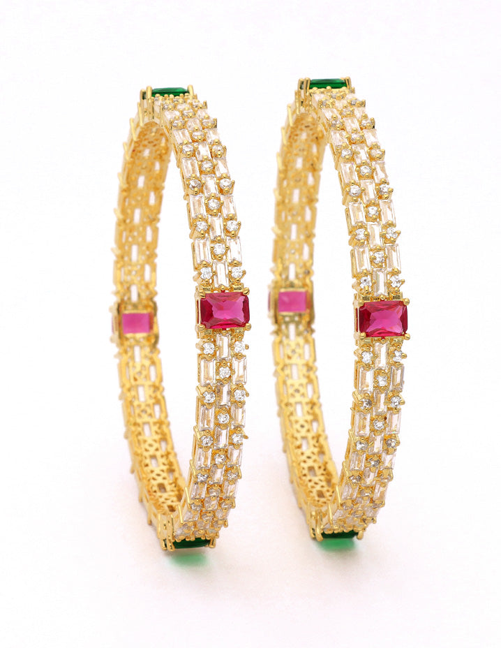 Designer Zircon Gold Plated Bangles ZBGL10936