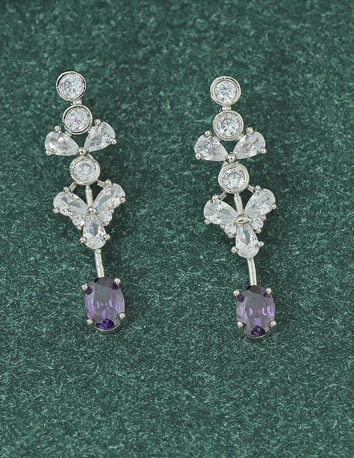 Designer Zirconia Rhodium Elegance Necklace Set