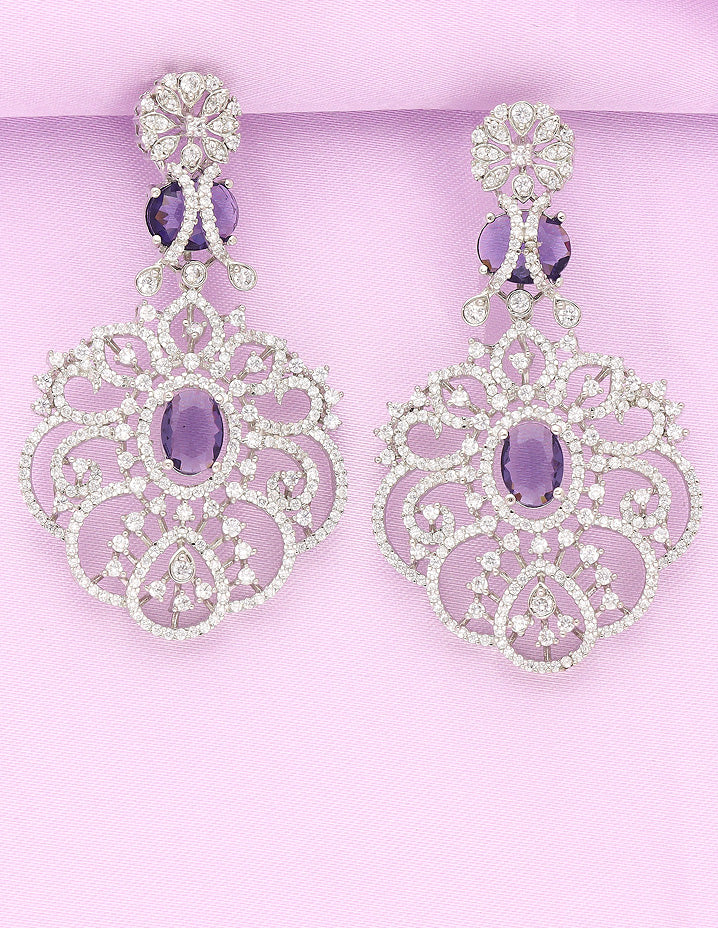 Designer Rhodhium Zirconia Necklace Set