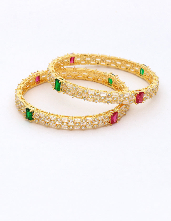 Designer Zircon Gold Plated Bangles ZBGL10936