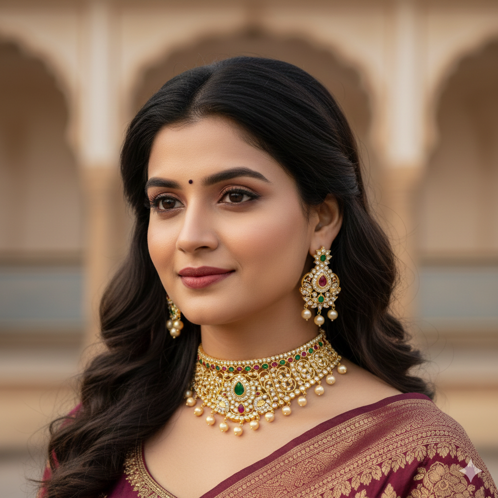 Zirconia Gold Choker Set