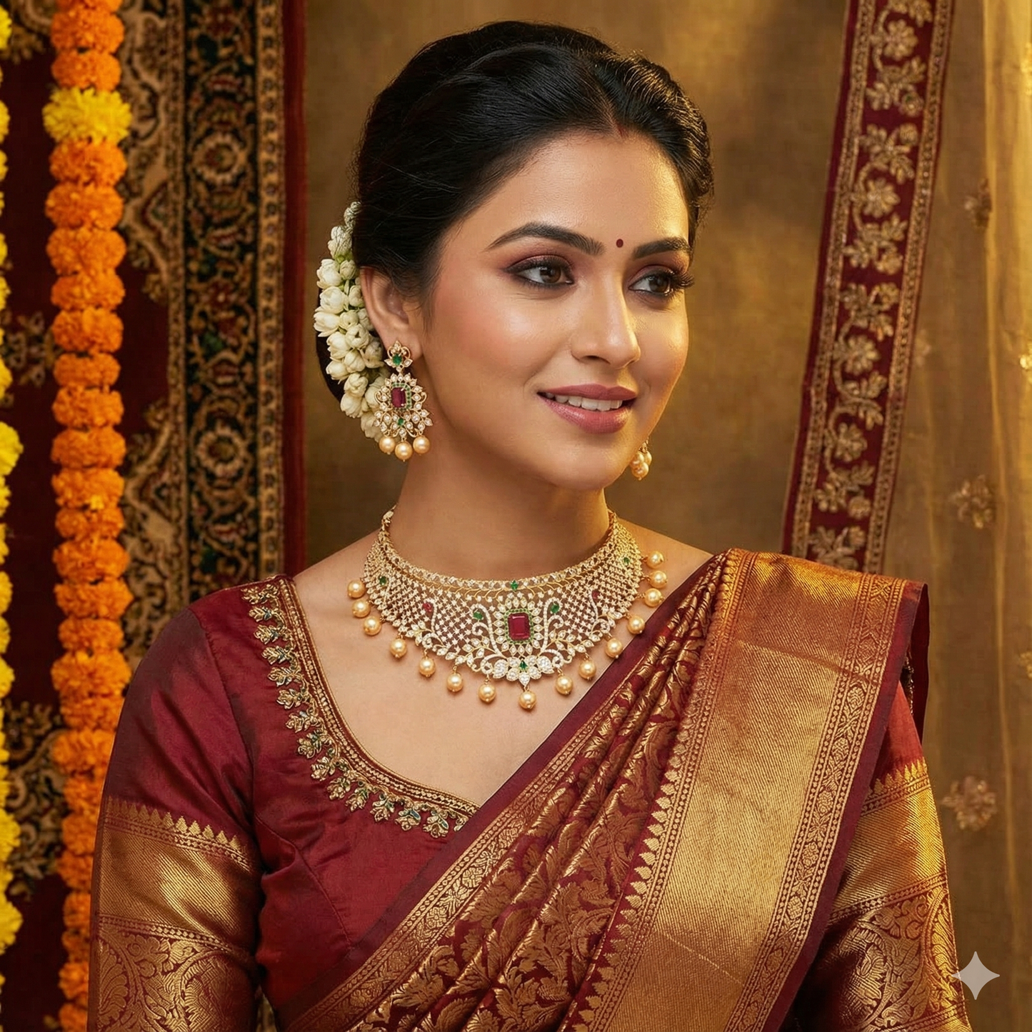 Zirconia Gold Choker Set