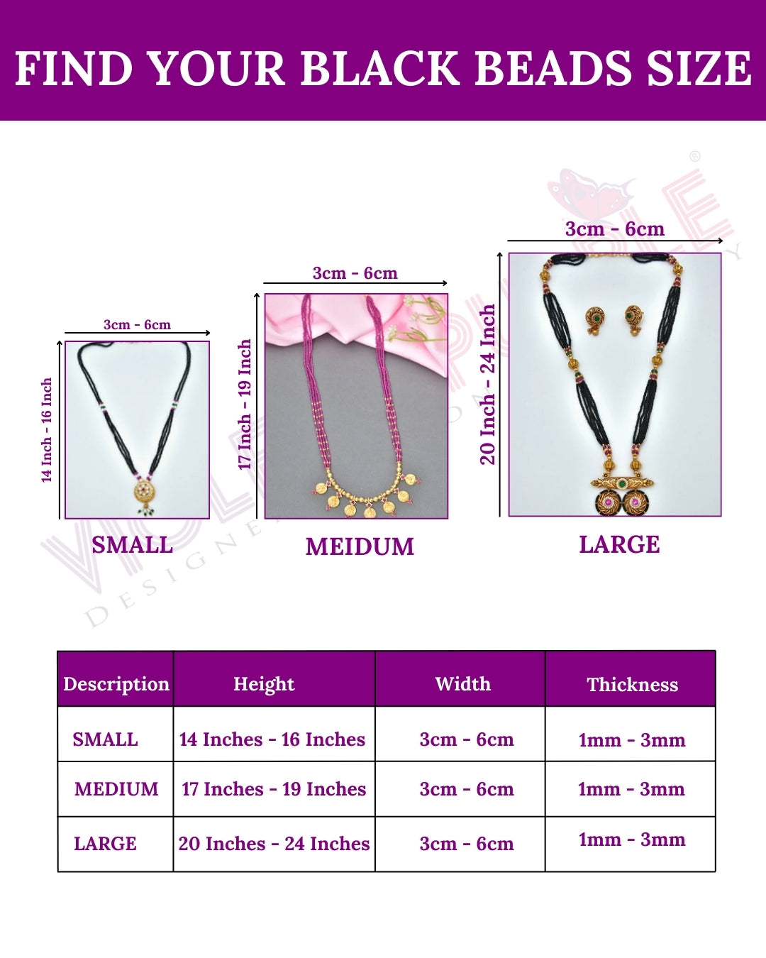 Designer Kempu Black Bead Mangalsutra Set