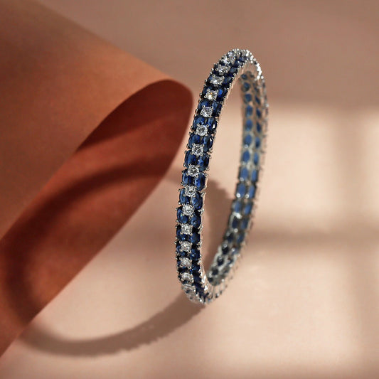 Designer Zirconia Navy Blue Bangle