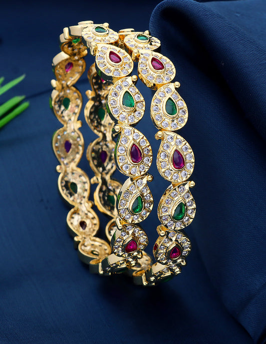Designer Zirconia Gold Plated Bangles