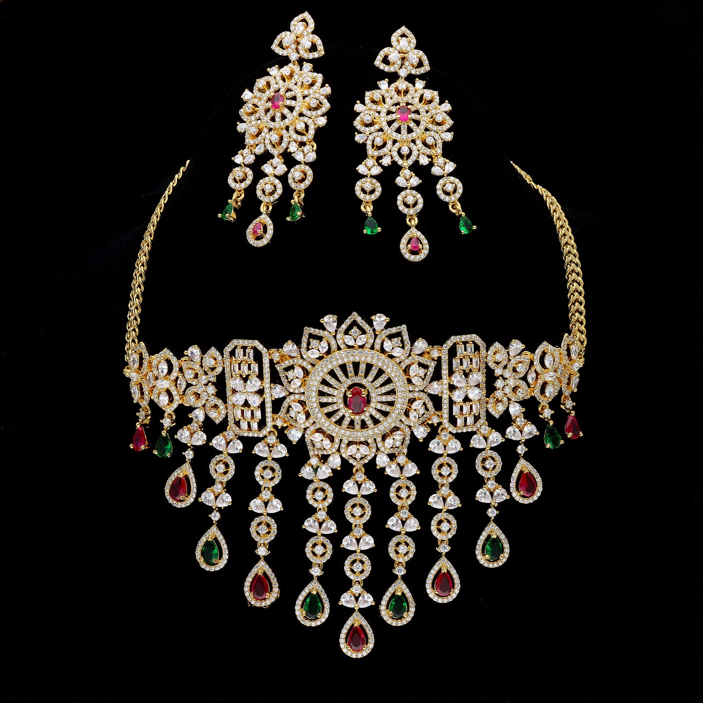 Zirconia Gold Choker Set