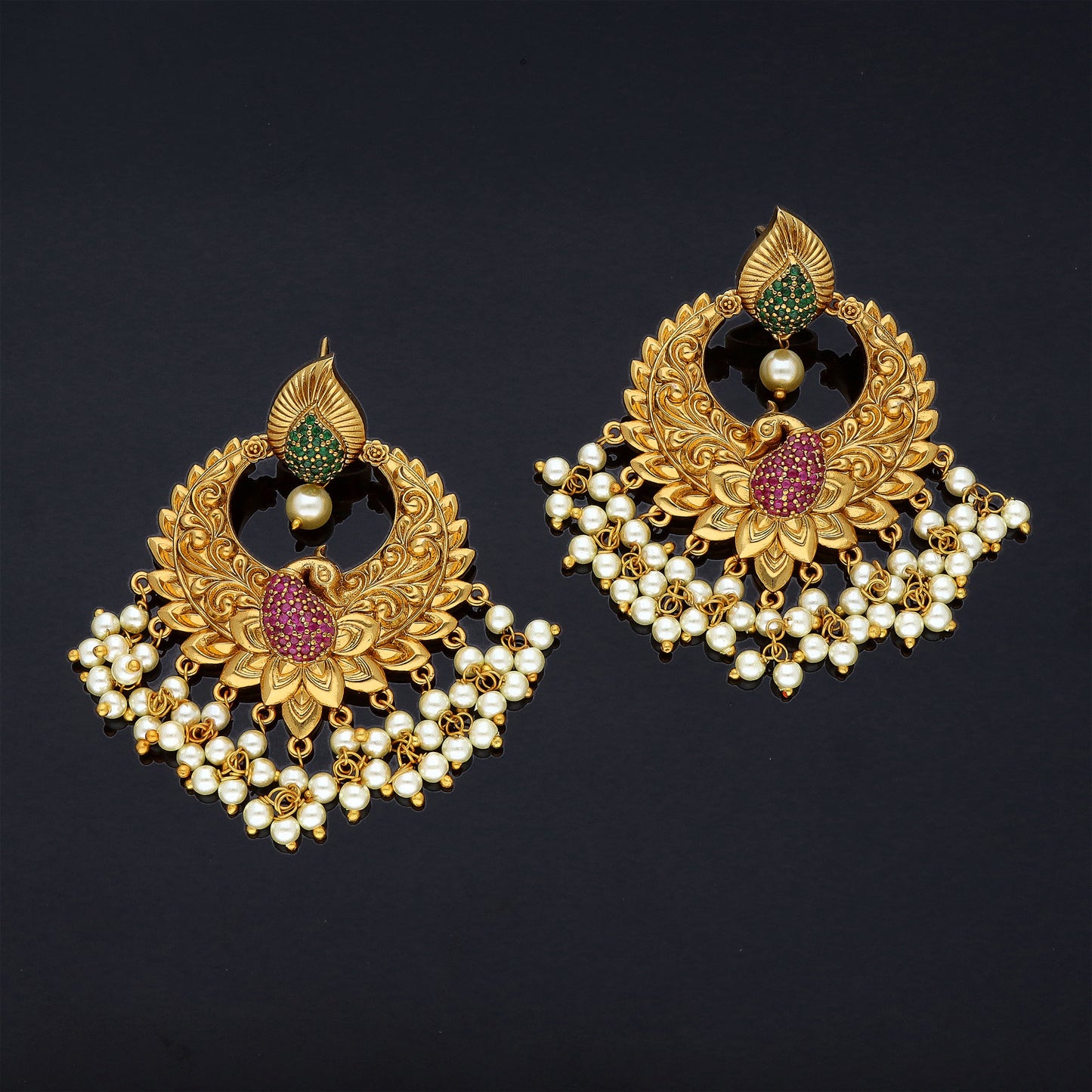 CZ Guttapusalu Chandbali Earrings 113353