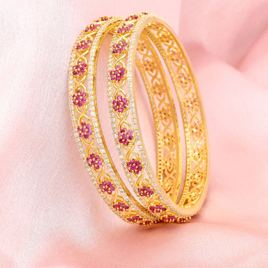Designer Zirconia Ruby CZ Bangles