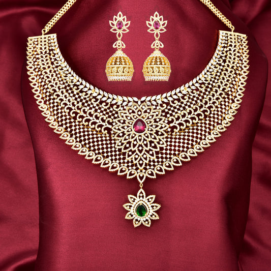 Designer Gold Zirconia Choker Set