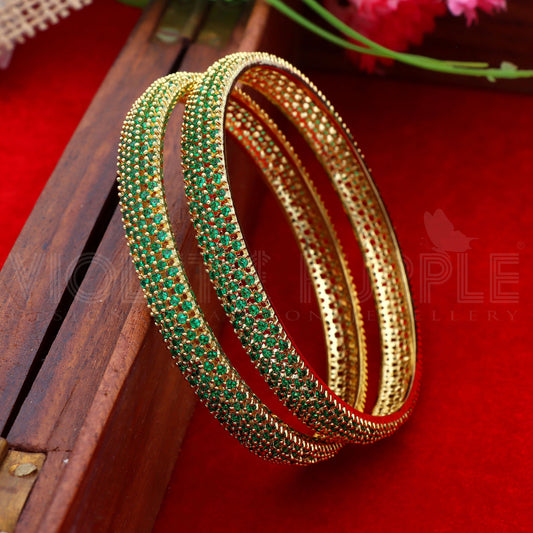 Designer Green Zirconia Bangles