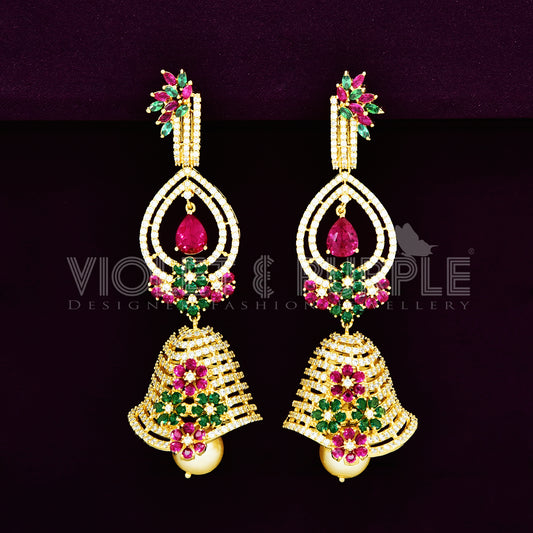 Zirconia Jhumka Earrings