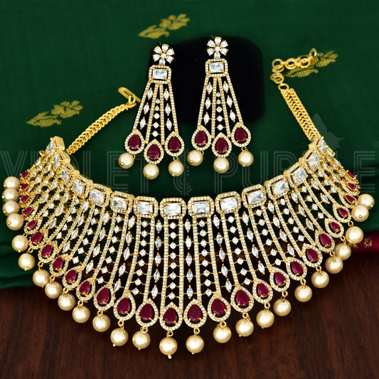Designer Gold Zirconia Choker Set