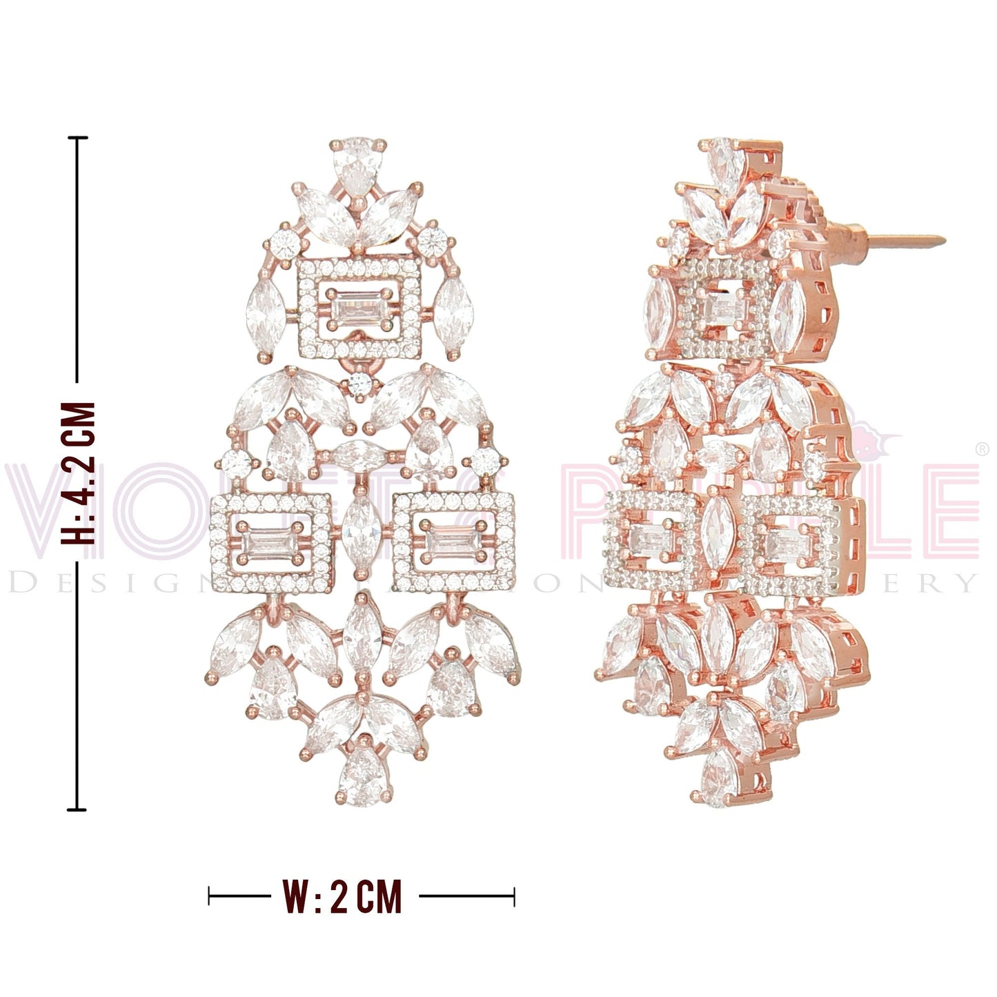 Designer Rose Gold Zirconia Choker Set