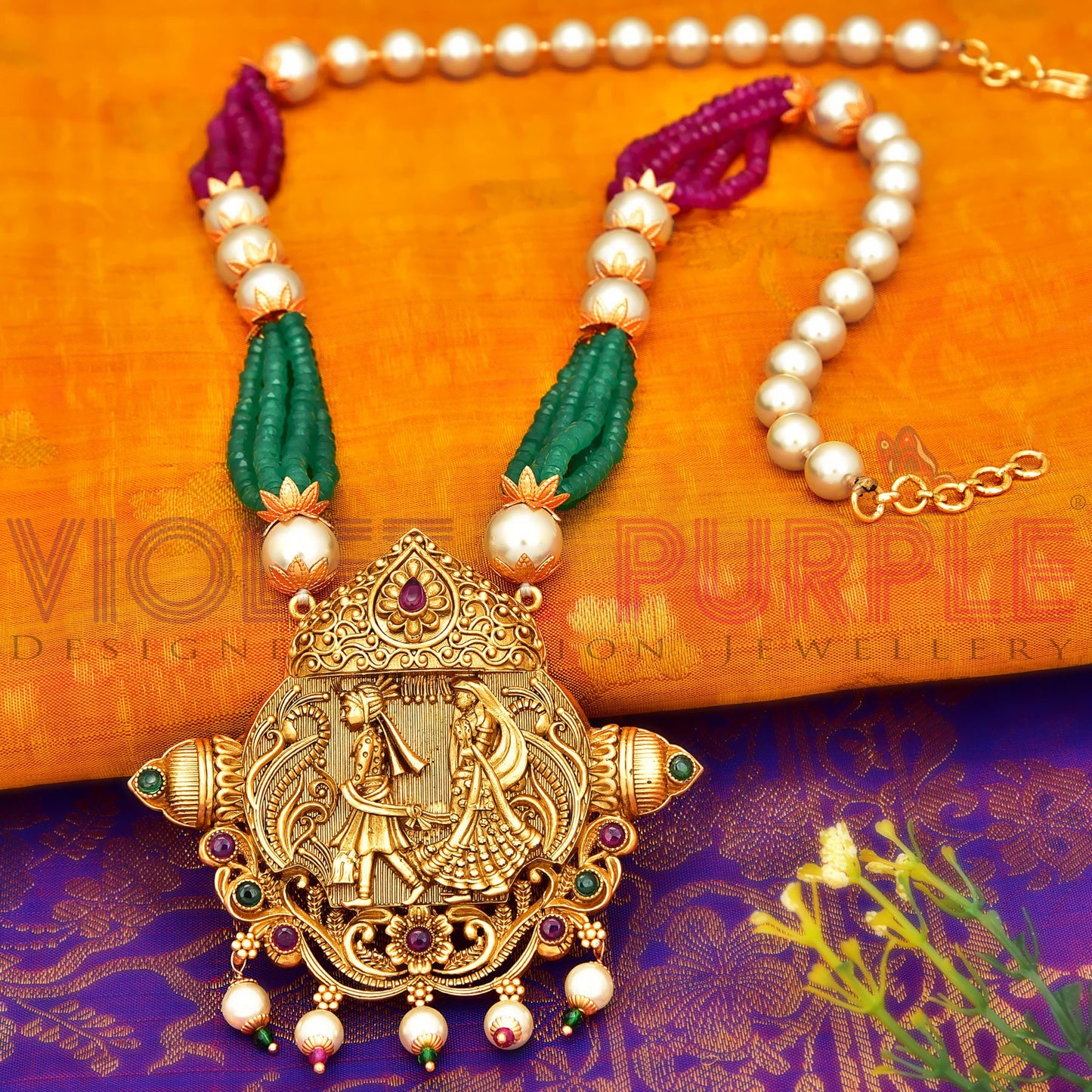 Designer Bridal Beads Chain Pendant