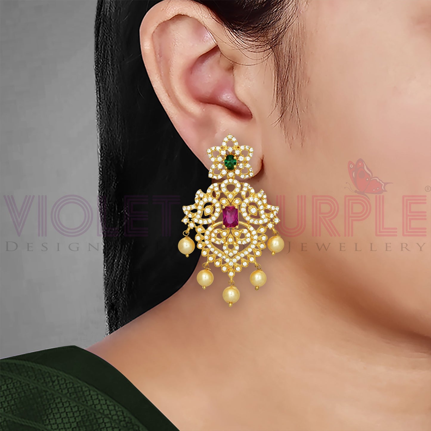 Designer Gold Zirconia Choker Set