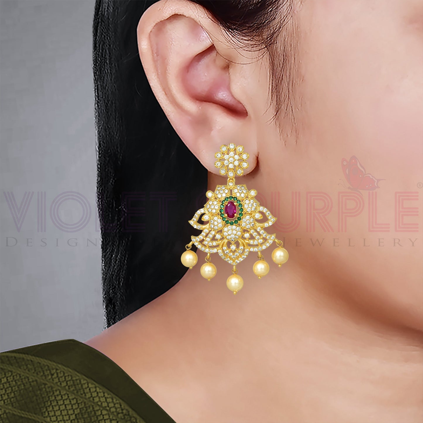 Designer Gold Zirconia Choker Set